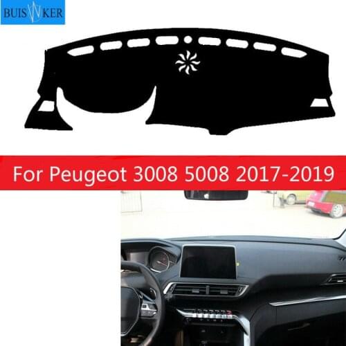 For Peugeot 3008 5008 2017 2018 2019 Car Dashboard Cover Mat Dashmat Sun Shade Pad Instrument Panel Carpets Anti-UV Accessories