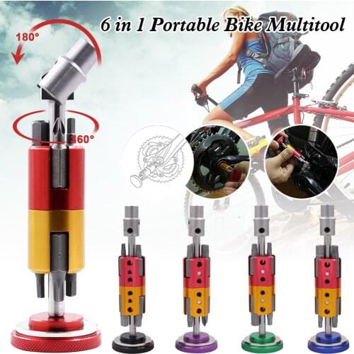 Bike Multitool Bike Repair Tool Portable Multi-Function in Crank with Hex Wrench Screwdriver Bits Emergency Portfolio Tools