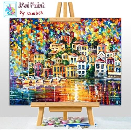 Shining flower city painting by numbers flowers for adults picture Coloring modern numbered paint kit Acrylic paints gift