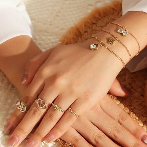 New Arrival Vintage Jewelry Sets Earrings/Bracelet Womens Geometry Love Microscope Butterfly Earrings/Bracelet Jewelry for Girls