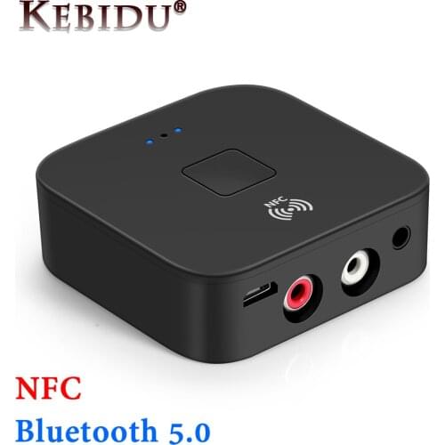 New Bluetooth 5.0 Receiver NFC 3.5mm AUX 2RCA Jack Hifi & Stereo Bluetooth Car Wireless Adapter Music 3.5 Audio Receiver Auto ON