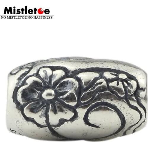 Mistletoe 925 Sterling Silver Spring Flowers Charm Bead European Jewelry