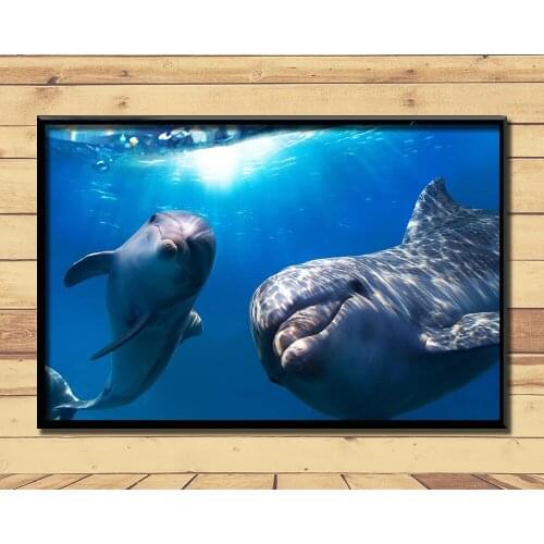 Dolphin Lovely Marine Animal (23) Wall Posters Prints Silk Art Painting For Home Wall Bedroom Decor