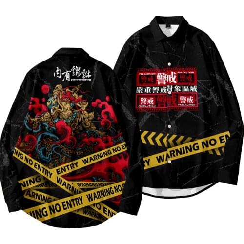 Summer Men Slim Cartoon Print Long Sleeve Shirts Fashion Party Holiday Casual Dress Shirt Homme Plus Size 6XL