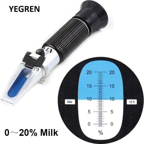 Handheld 0-20% Milk Concentration Refractometer Milk Protein Tester Optical Prism Refractometer Milk Water Content Measure Tool