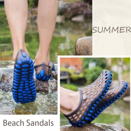 2020 Summer Men Outdoor Sandals for Women Hollow Flats Holes Garden Beach Shoes Solid Casual Non-slip Sandals Beach Slipper