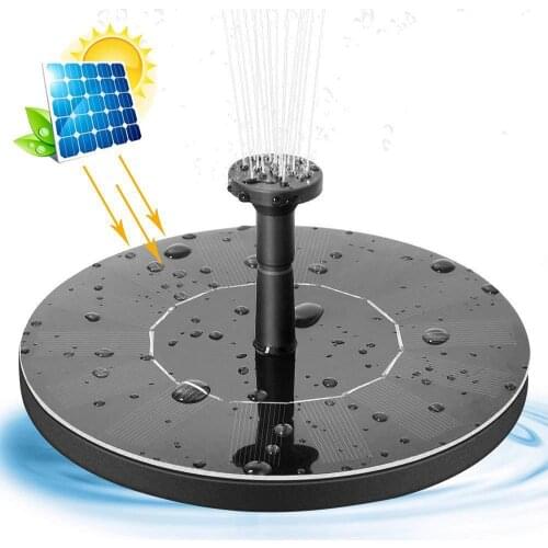 1.4W Solar Fountain Pump With 6 Styles Nozzles Solar Powered Water Pump Submersible Outdoor For Bird Bath Pond Pool Fish Tank