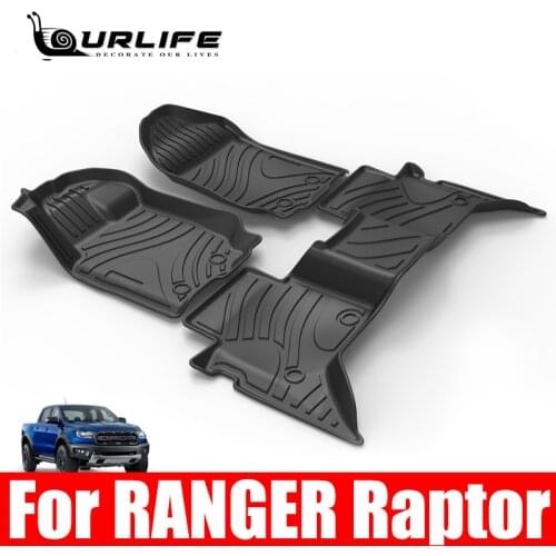 TPE Custom Car Floor Mats for Ford Ranger Raptor 2015-2020 Left rudder Automotive All Weather Carpet Rugs Accessories