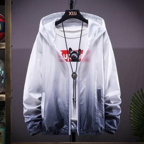 Windbreaker Zipper Thin Hooded Coat Outwear Male Jacket Plus Size 6Xl 7Xl New Spring Summer Bomber Jacket Men Women Casual Solid