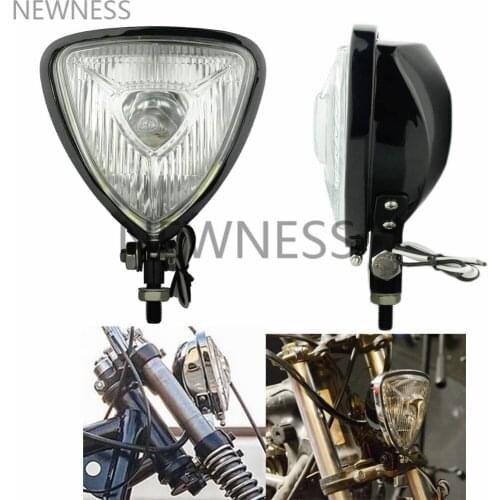 Motorcycle Vintage Head Lights Retro Triangle Headlamp for Harley Chopper Cruiser Bobber Cafe Racer Mini Thin Section Lighthouse