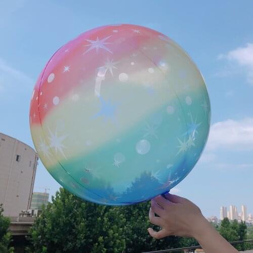 24inch Rainbow Bubble Balloon With Custom Sticker Wedding Happy Birthday Event Party DIY Name Valentines Day Heliun Air