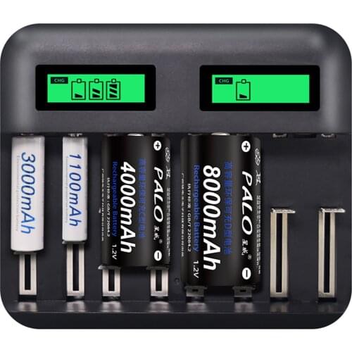 8 Slots LCD Display USB Battery Charger For AA AAA C D Size Rechargeable Battery USB Eight-Slot Multi-Function Battery Charger