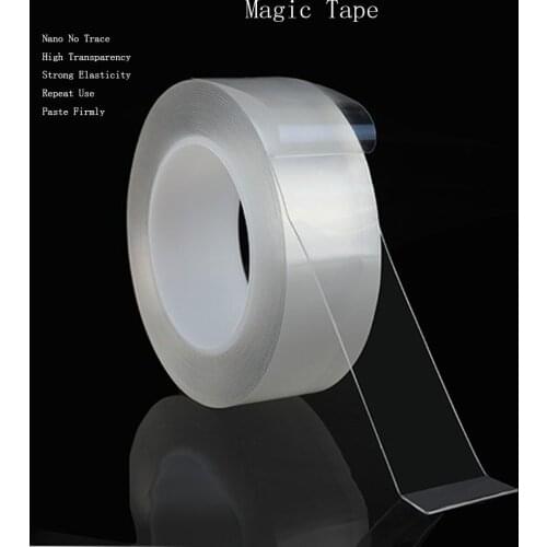 1m Home Improvement Double Sided Tape Repeat Use Nano No Trace Transparent Magic Tape Reuse Waterproof Adhesive Tape Cleanable