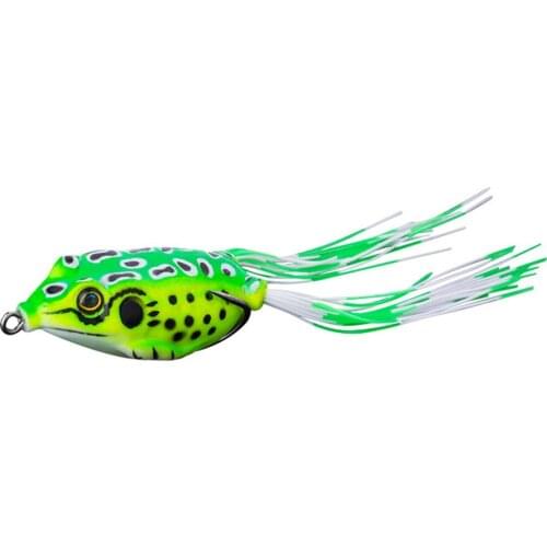 1Pc 13g 5.5cm Frog Fishing Lure Soft Tube Bait Plastic Fishing Lure with Hooks Topwater Ray Frog 3D Eyes Fishing Accessories