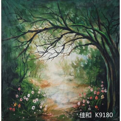 10ft x20ft Hand Painted muslin backdrop K9180,forest photo backdrop,wedding background, photography scenic backdrops