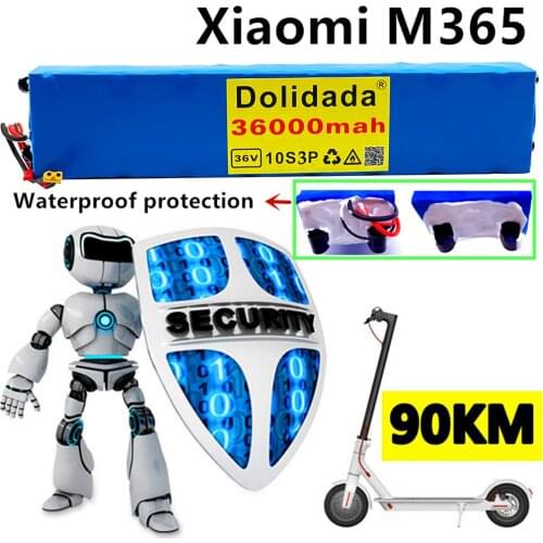 2021 new high power 36V battery 10s3p 36ah Xiaomi m365 battery pack V 36000mah is suitable for eBike electric bicycle with BMS