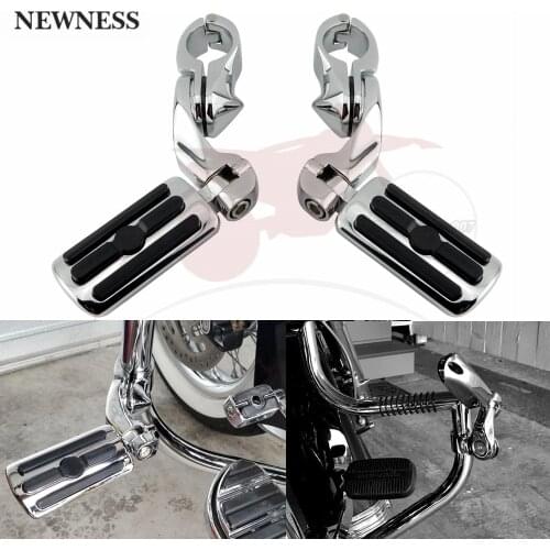 32mm1.25INCH Black / Chrome Motorcycle Engine Guard Highway Foot Pegs Footpeg Rubber for Harley-Davidson for Honda For Kawasaki