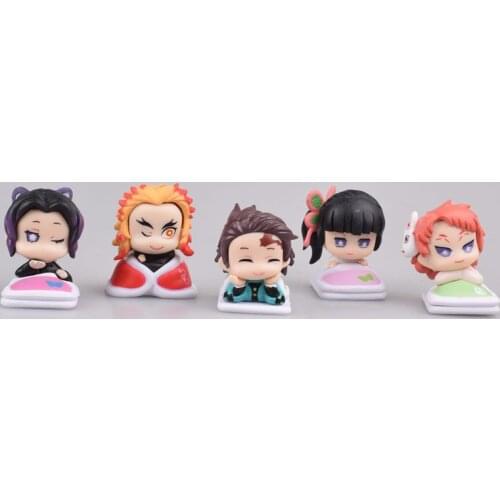 5Pcs Anime Figurine Demon Slayer Kimetsu no Yaiba Tsuyuri Kanawo Kochou Shinobu Rengoku Kyoujurou PVC Figure Collection Toys
