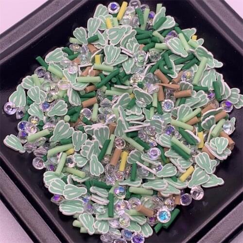 50g Cactus Slice Polymer Clay Sprinkles for Slimes Plastic Klei Tiny Mud Particles DIY Nail Art Decoration Crafts 5mm
