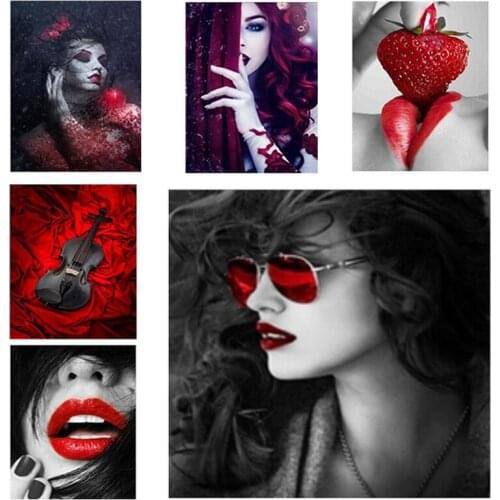 5D Diy Diamond Painting cross stitch kit art fashion woman violin full resin diamond mosaic Embroidery wedding decorationZP-1842