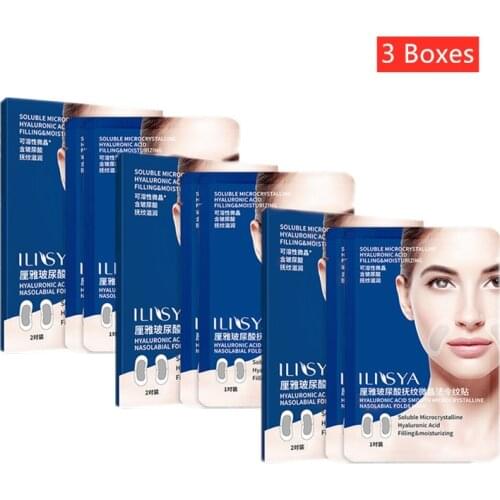 3 Boxes Micro-needle Nasolabial Folds Anti-wrinkle Patch Hyaluronic Acid Frown Lines Removal Moisturizing Anti-Aging Face Care