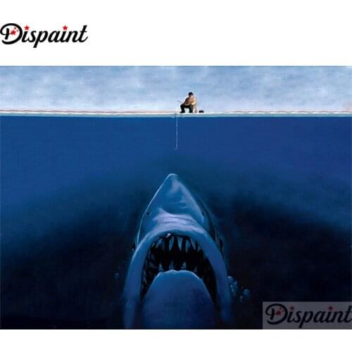 Dispaint Full Square/Round Drill 5D DIY Diamond Painting "Animal shark scenery"3D Embroidery Cross Stitch Home Decor Gift A12387