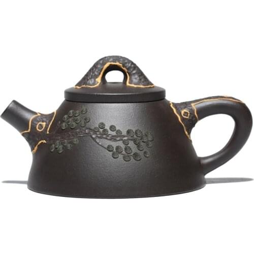 Authentic Yixing, Purple Clay Teapot, Zisha, Handmade, Tea Set, Tea Drinking, Huanglongshan Mud, Black Mud Turquoise Scoop