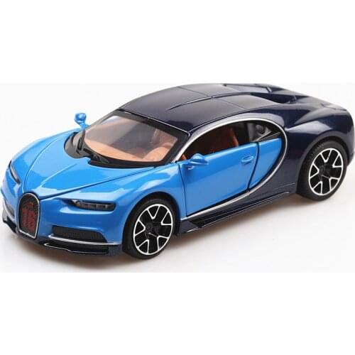 New 1:32 Toy Car Bugatti Chiron Metal Toy Alloy Car Die-Casting Sound And Light Pull Back Car Model Boy Gift Collection Display