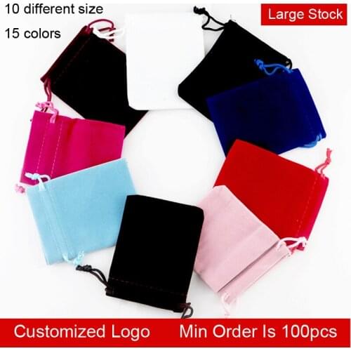 Velvet Bag 5x7cm 7x9cm 9x12cm 15x20cm Drawstring Jewelry Display Packaging Storage Bags Customzied Logo For Gift Bag
