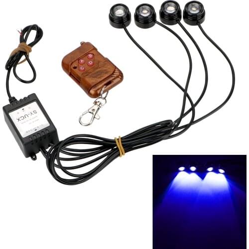 Wireless Remote Control 12V Emergency Warning Strobe Flash Light 4 in 1 LED Car Eagle Eye Light Car Daytime Running Light