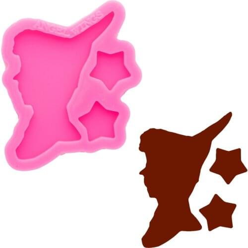 Shiny Resin Star Mould, Silicone Head Keychains Molds ,Mold DIY for Key Chain Pendant Jewelry Epoxy DY0697