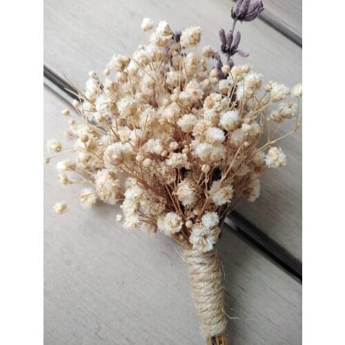 Boutonniere Lavender Natural Fresh Dried Preserved Flowers Gypsophila Needle Corsage Groom Weddings Bridesmaid