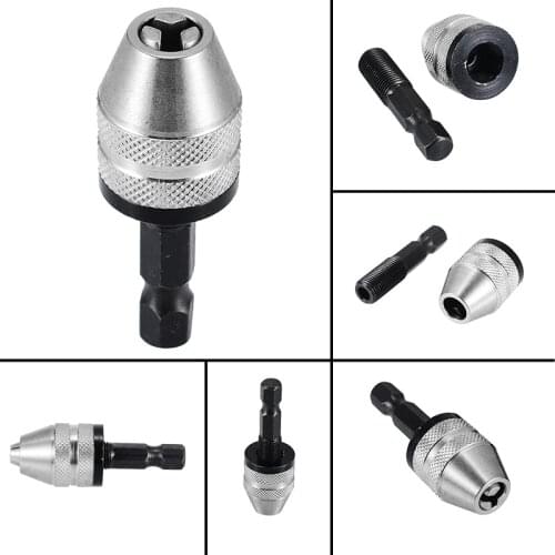 Quick Change Convertor Adapter Chuck Hex Shank Hand Keyless Drill Bits For Power Tools