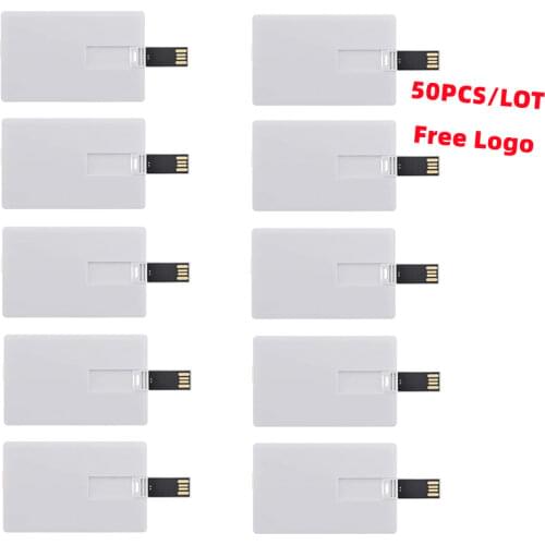 Over 10 pcs free Customised logo credit card usb flash drive 64gb 32gb pen drive usb2.0 drive personlize design memory stick