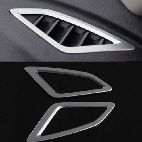 Chrome ABS Dashboard Upper AC Air Conditioner Vents Outlet Frame Cover Trim Sticker Accessories Fit For Mazda 3 Axela 2014 2015