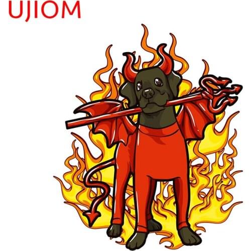 UJIOM Devil Dog Halloween Art Sticker Wallstickers Decor Home Switch Panel WallSticker Home Wallpaper Room Decals Decoration
