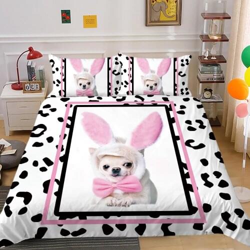 3D Bedding Set King Duvet Cover Set Animals Design Lovely Dog Printed Queen Full Double Single Twin Size Room Decorations