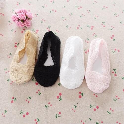 Lace Girl Sock Invisible Ballet Shoe Socks Hollow Silica gel Children Dancing Sock Fashion Baby Girls Shallow Hose 2-12 Year