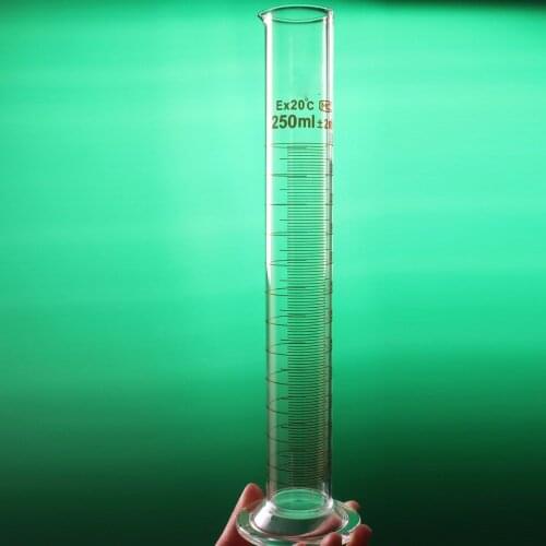 A grade Laboratory 250ml Measuring cylinder with Scale High borosilicate 3.3 Glass Measuring Cup Lab Supplies