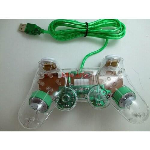 Hot selling 60 pcs/lot LED Light Glow Wired USB Gamepad Controller Shock Joystick Joypad For Microsoft