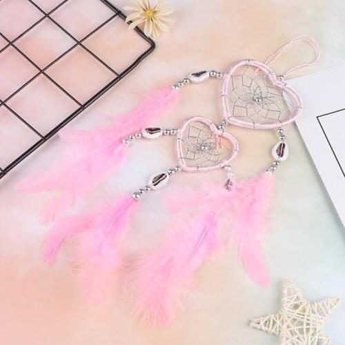 Mini Car Ornaments Innovative Gifts Wind Chimes Dreamcatcher Handmade Dream Catcher Pendant Natural Feathers Wall Hanging Decor