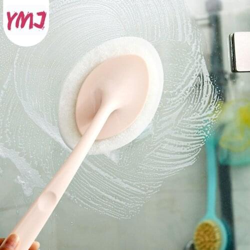 Multi-function Brush Long Handle Sponge Cleaning Brush Kitchen Dishwashing Toilet Bathroom Cleaning Tool Scouring Pad Bathtub
