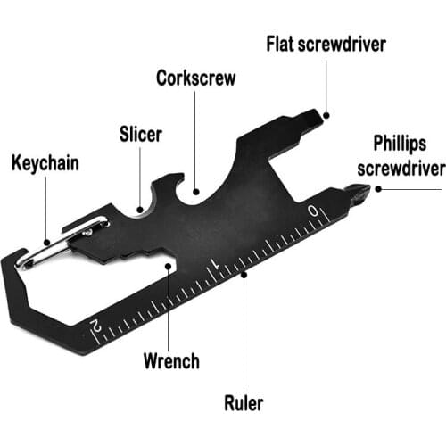 Outdoor Multifunctional Combination Tools Camping Hiking Rescue Emergency Survival Tools Portable Pocket Multitool Card Keychain