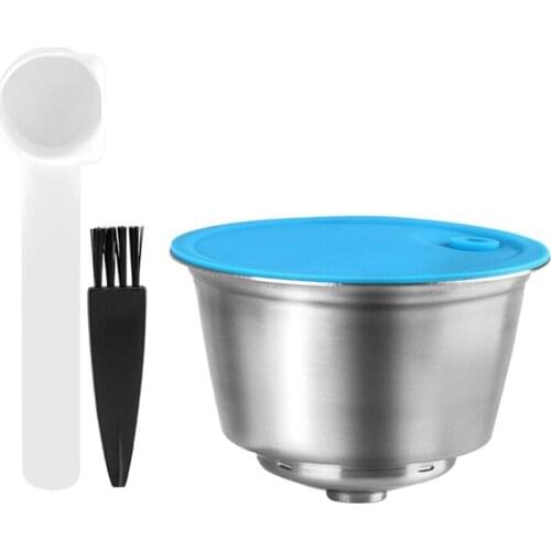 HAEGER-Reusable Capsula for Dolce-Gusto,Stainless Steel Coffee Filter for Nescafe/Dolce-Gusto Set (with Spoon&Brush)