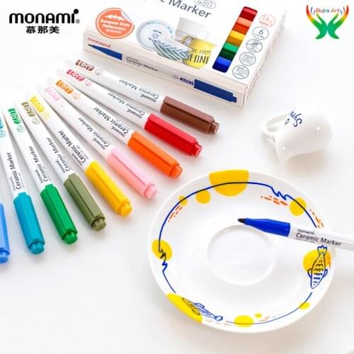 Monami marker 6/8/12 color hand-painted graffiti marker imported ceramic mark decoration quick dry Imported ink marker pen