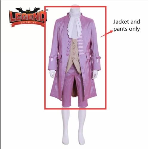 Mens rococo colonial fancy outfit custom made cosplay costume purple jacket and pants only