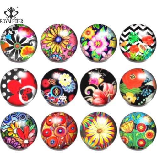 12pcs/lot New Mixed Colors Colorful Exotic 18mm Glass Snap Button Jewelry Glass Snap Fit Bracelet Necklace Snaps Jewelry KZa001