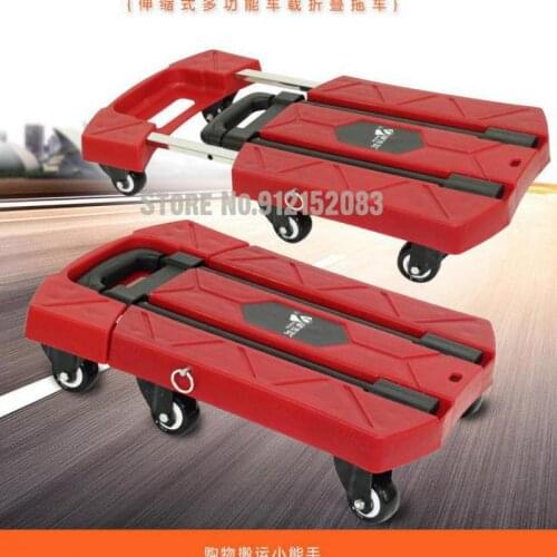 The New Universal Wheel 6-wheel Pull Cargo Vehicle Heavy Multifunctional Folding Trailer Luggage 6 Trolley Cart Portable Shoppin
