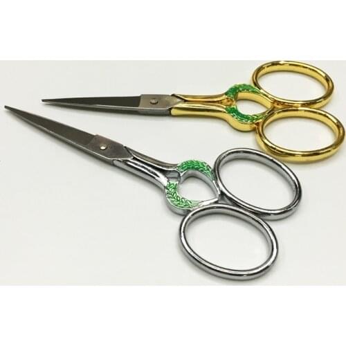Overall length 11CM antique design stainless steel household scissors europe style alloy handle tailor cutter