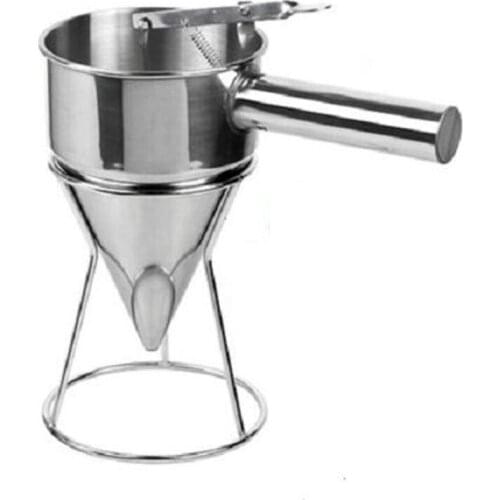 Cake Paste Hand-held Batter Funnel Cupcake Copper Oyster Pancake Separator Bakeware Mould 1000ml diamete 8mm